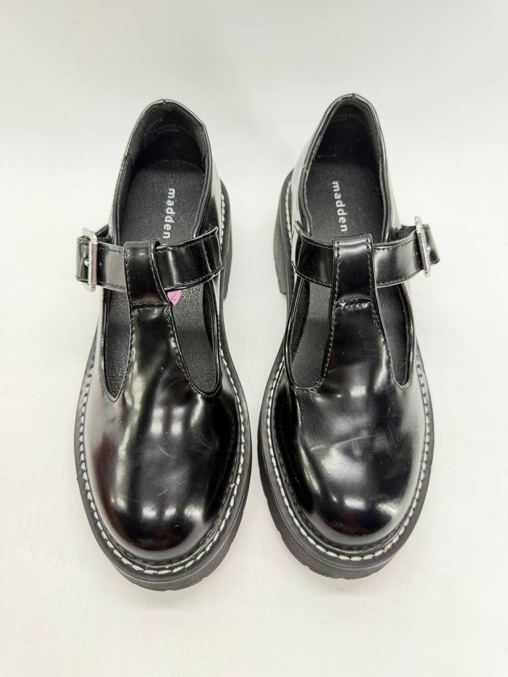 Madden Girl B-Grate Women's Size 5.5 Black Patent Mary Jane Platform Shoes